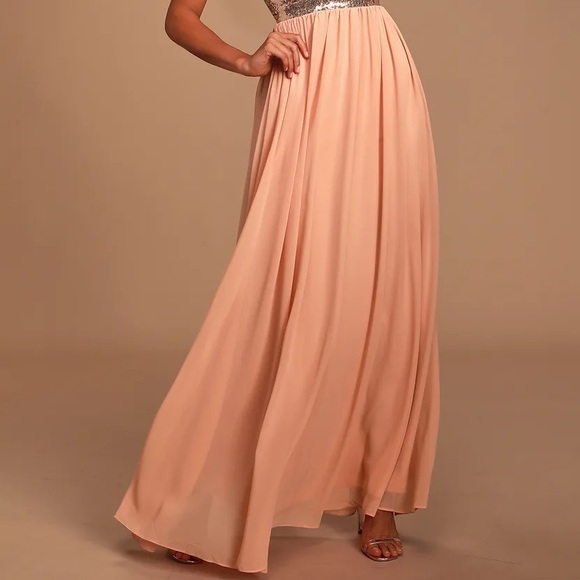 Lulus deep V rose gold sequin maxi dress - Picture 10 of 10
